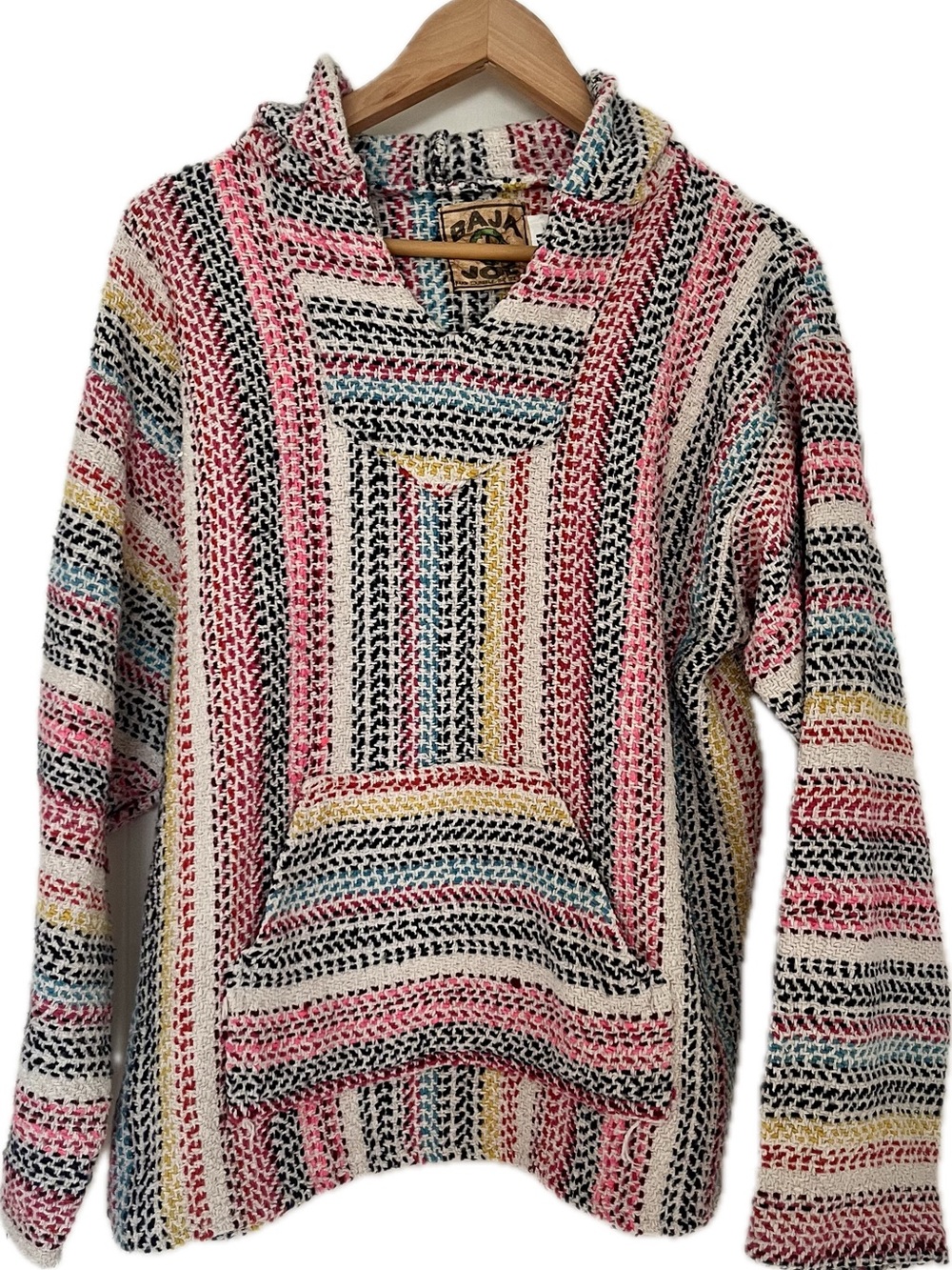 Multicolor Cotton Blend Hoodie Baja Joe Unisex Made In Mexico
